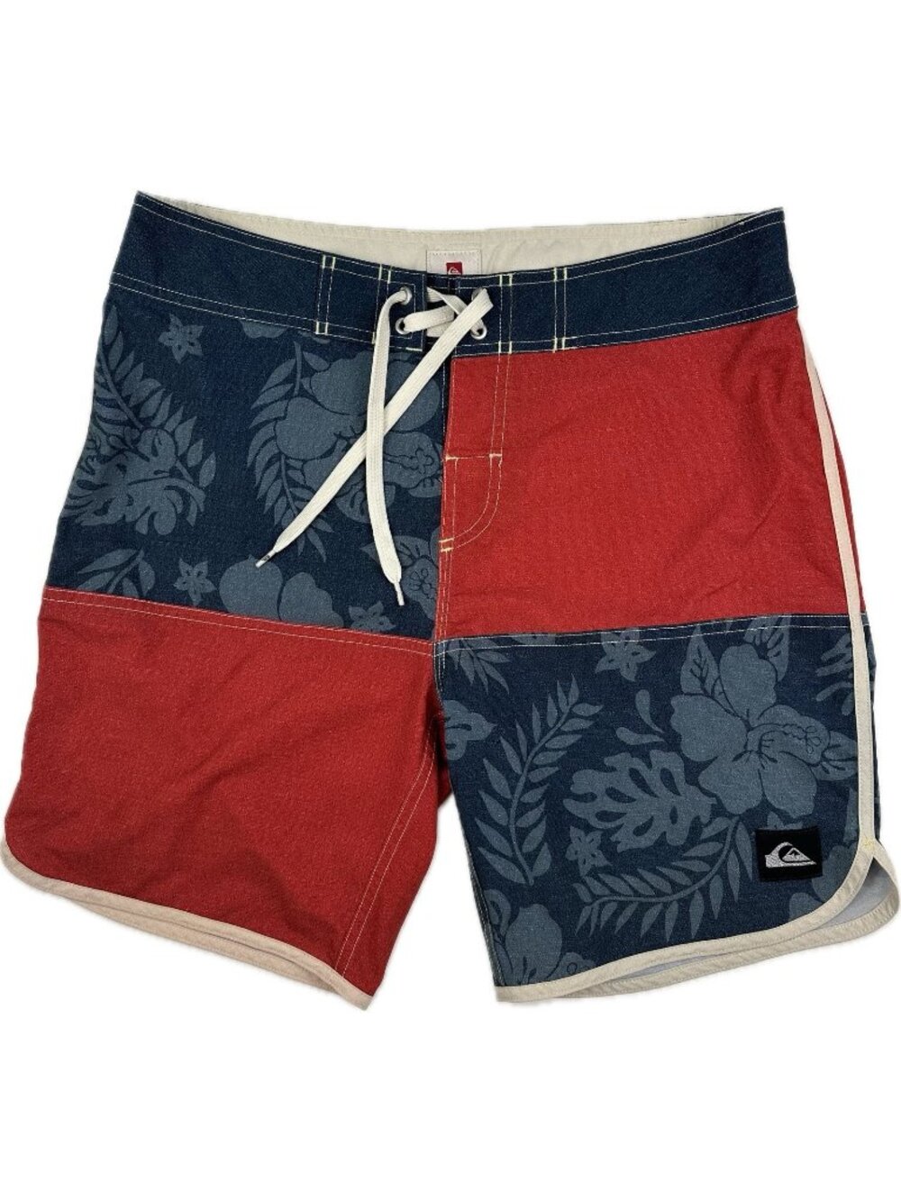 Quiksilver Board Shorts Men’s Red Blue 7 In Size 30 Small Swim Trunks